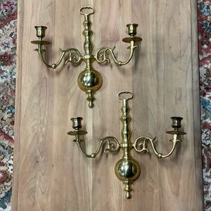Brass Wall (Sconce) Candle Holders -Set of two